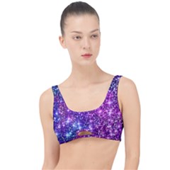 Purple Violet Glitter Galaxy Nebula Space Pattern The Little Details Bikini Top by Perong