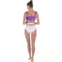 Purple Violet Glitter Galaxy Nebula Space Pattern Bandaged Up Bikini Top View2