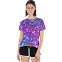 Purple Violet Glitter Galaxy Nebula Space Pattern Open Back Sport T-Shirt View1