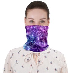 Purple Violet Glitter Galaxy Nebula Space Pattern Face Covering Bandana (adult) by Perong