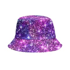 Purple Violet Glitter Galaxy Nebula Space Pattern Bucket Hat by Perong