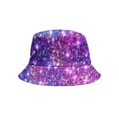 Purple Violet Glitter Galaxy Nebula Space Pattern Bucket Hat (kids) by Perong