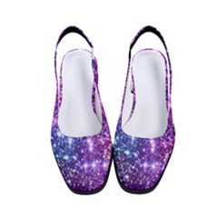 Purple Violet Glitter Galaxy Nebula Space Pattern Women s Classic Slingback Heels