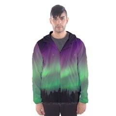 Northern Lights Green Aurora Borealis Men s Hooded Windbreaker