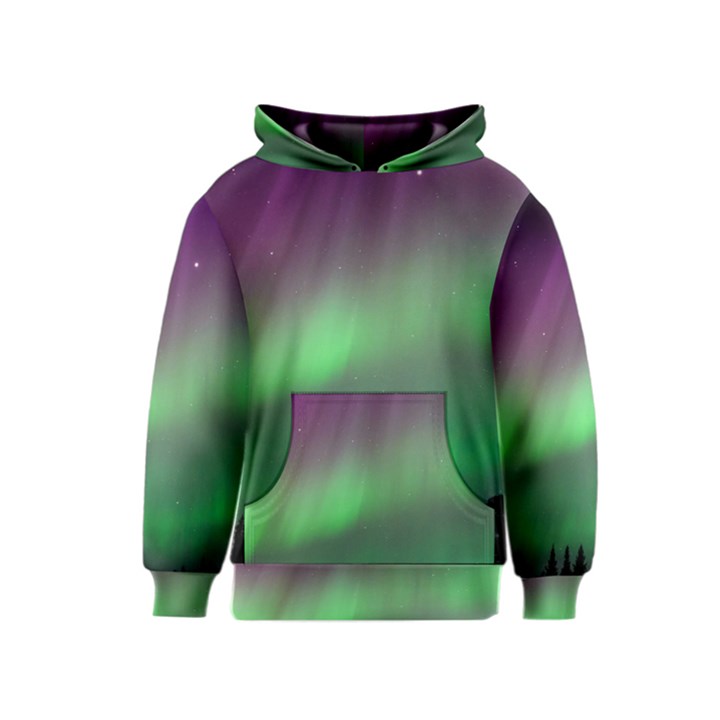 Northern Lights Green Aurora Borealis Kids  Pullover Hoodie