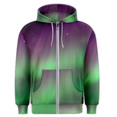 Northern Lights Green Aurora Borealis Men s Zipper Hoodie