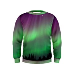 Northern Lights Green Aurora Borealis Kids  Sweatshirt