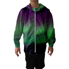 Northern Lights Green Aurora Borealis Kids  Hooded Windbreaker