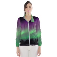 Northern Lights Green Aurora Borealis Women s Windbreaker