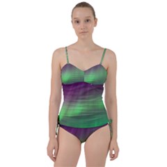 Northern Lights Green Aurora Borealis Sweetheart Tankini Set by Perong