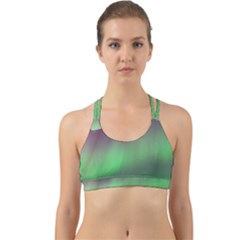 Northern Lights Green Aurora Borealis Back Web Sports Bra by Perong