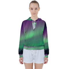 Northern Lights Green Aurora Borealis Women s Tie Up Sweat