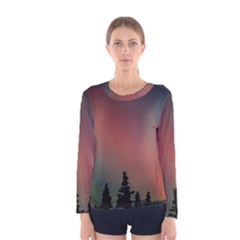 Aurora Borealis Alaska Sky Women s Long Sleeve T-shirt