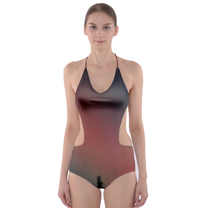 Aurora Borealis Alaska Sky Cut-Out One Piece Swimsuit