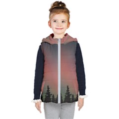 Aurora Borealis Alaska Sky Kids  Hooded Puffer Vest