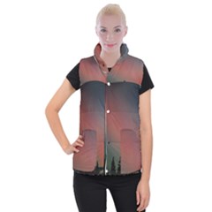 Aurora Borealis Alaska Sky Women s Button Up Vest by Perong