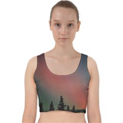 Aurora Borealis Alaska Sky Velvet Racer Back Crop Top by Perong