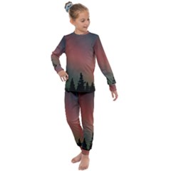 Aurora Borealis Alaska Sky Kids  Long Sleeve Set 