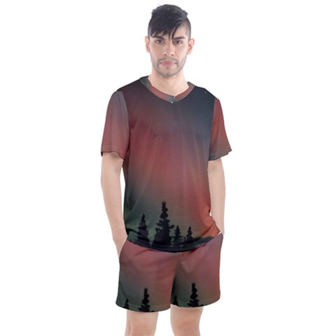 Aurora Borealis Alaska Sky Men s Mesh T-shirt And Shorts Set by Perong