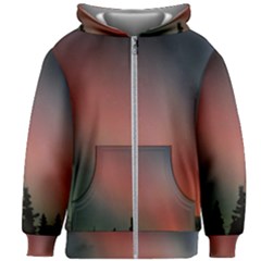 Aurora Borealis Alaska Sky Kids  Zipper Hoodie Without Drawstring