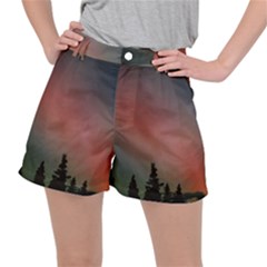 Aurora Borealis Alaska Sky Women s Ripstop Shorts by Perong