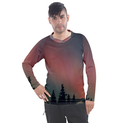 Aurora Borealis Alaska Sky Men s Pique Long Sleeve T-shirt by Perong