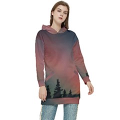 Aurora Borealis Alaska Sky Women s Long Oversized Pullover Hoodie