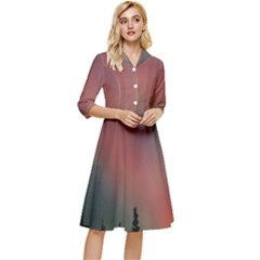 Aurora Borealis Alaska Sky Classy Knee Length Dress by Perong