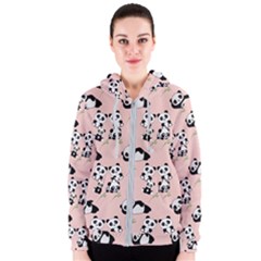 Cute Panda Animal Pattern Women s Zipper Hoodie