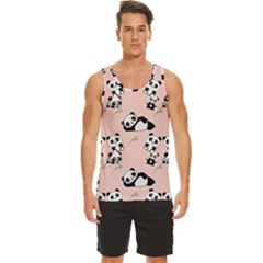 Cute Panda Animal Pattern Men s Wide Collar Tank Top by Perong