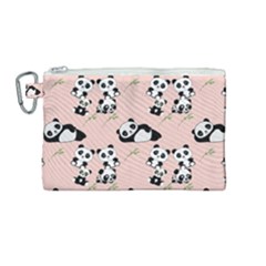 Cute Panda Animal Pattern Canvas Cosmetic Bag (medium) by Perong