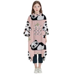 Cute Panda Animal Pattern Kids  Hooded Rain Ponchos by Perong