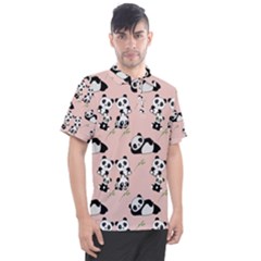 Cute Panda Animal Pattern Men s Polo T-shirt by Perong