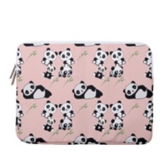 Cute Panda Animal Pattern 13  Vertical Laptop Sleeve Case With Pocket