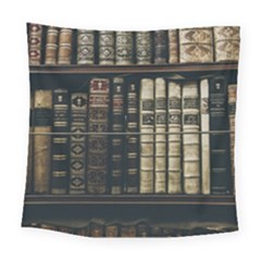 Antique Vintage Old Book Square Tapestry (large)