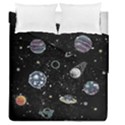 Glittering Planets Space Galaxy Glitter Black Duvet Cover Double Side (Queen Size) View1