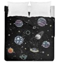 Glittering Planets Space Galaxy Glitter Black Duvet Cover Double Side (Queen Size) View2