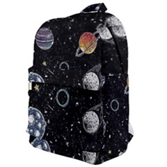 Glittering Planets Space Galaxy Glitter Black Classic Backpack by Perong