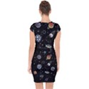 Glittering Planets Space Galaxy Glitter Black Capsleeve Drawstring Dress  View2