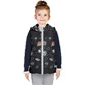 Glittering Planets Space Galaxy Glitter Black Kids  Hooded Puffer Vest View1