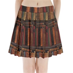 Old Books Vintage Office Antique Library Pleated Mini Skirt by Perong