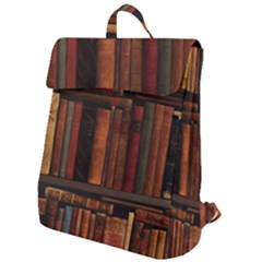 Old Books Vintage Office Antique Library Flap Top Backpack by Perong