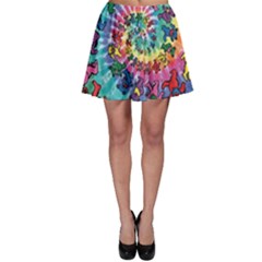 Tie Dye Grateful Dead Bears Skater Skirt by Perong