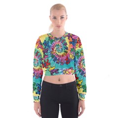 Tie Dye Grateful Dead Bears Cropped Sweatshirt