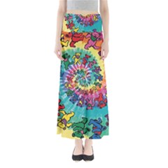 Tie Dye Grateful Dead Bears Full Length Maxi Skirt by Perong