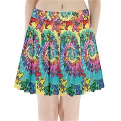 Tie Dye Grateful Dead Bears Pleated Mini Skirt by Perong