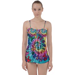 Tie Dye Grateful Dead Bears Babydoll Tankini Set by Perong