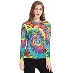 Tie Dye Grateful Dead Bears Women s Long Sleeve Rash Guard by Perong