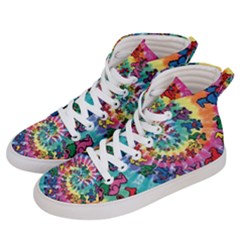 Tie Dye Grateful Dead Bears Women s Hi-top Skate Sneakers by Perong