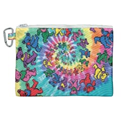 Tie Dye Grateful Dead Bears Canvas Cosmetic Bag (xl) by Perong